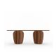 Table ovale CORAL 240 cm Punt, plateau et pieds Noyer super mat