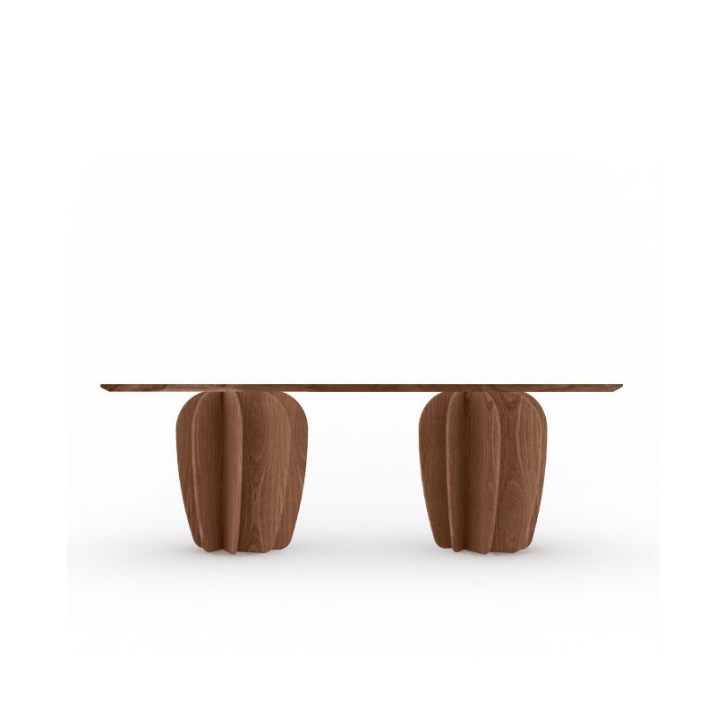 Table ovale CORAL 240 cm Punt, plateau et pieds Noyer super mat