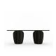 Table ovale CORAL 240 cm Punt, plateau et pieds Noyer teinté noir