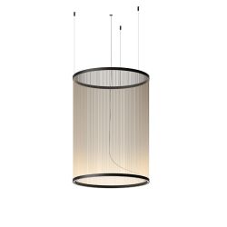 Suspension cylindrique ARRAY Ø 83 cm, h 113 cm, coloris beige Vibia