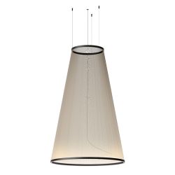 Suspension conique ARRAY Ø 124 cm Vibia, H 190 cm coloris beige