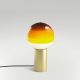 Lampe de table DIPPING LIGHT S Marset, pieds laiton brossé, verre ambre