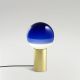 Lampe de table DIPPING LIGHT S Marset, pieds laiton brossé, verre bleu