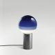 Lampe de table DIPPING LIGHT S Marset, pieds garphite, verre bleu