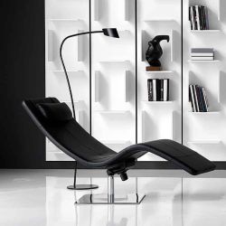 Chaise longue CASANOVA Cattelan Italia, pied inox et argile 