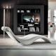 Chaise longue SYLVESTER Cattelan Italia, Simili-cuir blanc