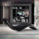 Chaise longue SYLVESTER Cattelan Italia, Simili-cuir noir