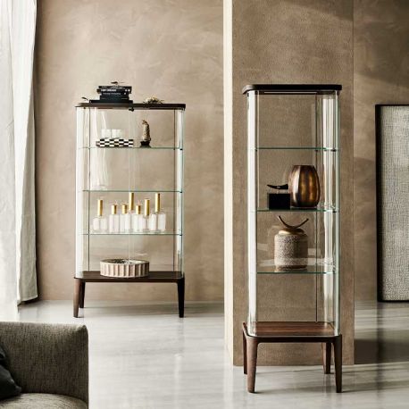 Vitrine CHANTAL verre extra-clair-une & deux portes Cattelan Italia
