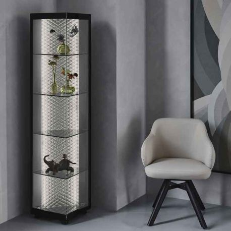 Vitrine d'angle ATELIER Cattelan Italia Verre Extra-clair et Leds