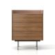 Commode STOCKHOLM 3 tiroirs Punt, noyer supermat Finition rose