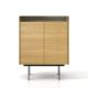 Commode STOCKHOLM 2 portes Punt, chêne supermat, finition aluminium anodisé bronze