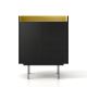 Commode STOCKHOLM 2 portes Punt, chêne teinté ébène, finition aluminium anodisé gold