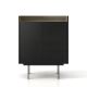 Commode STOCKHOLM 2 portes Punt, chêne teinté ébène, finition aluminium anodisé bronze