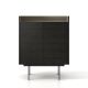 Commode STOCKHOLM 2 portes Punt, chêne teinté gris foncé, finition aluminium anodisé bronze