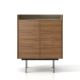 Commode STOCKHOLM 2 portes Punt, noyer supermat mat, finition aluminium anodisé bronze