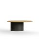 Table basse Ø 100 cm DUNE Punt, chêne supermat et base noire