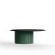 Table basse Ø 100 cm DUNE Punt, chêne teinté gris et base verte