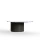 Table basse Ø 100 cm DUNE Punt, Quartz Silestone calacata gold et base noire