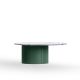 Table basse Ø 100 cm DUNE Punt, Quartz Silestone calacata gold et base verte