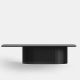 Table basse rectangulaire DUNE Punt, chêne teinté gris et base noire