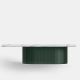 Table basse rectangulaire DUNE Punt, Quartz Silestone calacata gold et base verte