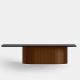 Table basse rectangulaire DUNE Punt, Quartz Silestone marquina et base ambre