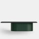 Table basse rectangulaire DUNE Punt, Quartz Silestone marquina et base verte