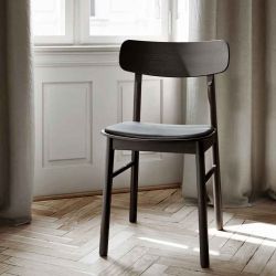 Chaise bois assise cuir SOMA Woud