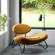 Chaise Lounge MEADOW pieds noirs et tissu Alpine Woud