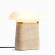 Lampe de table NOVA Woud, piétement travertin