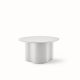 Table basse STELLA Ø 70 cm base et plateau laqué blanc