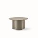 Table basse STELLA Ø 70 cm base et plateau laqué taupe