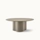 Table basse STELLA Ø 100 cm base et plateau laqué taupe