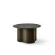 Table basse STELLA Ø 70 cm base frêne cendré et plateau laqué ardoise