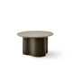 Table basse STELLA Ø 70 cm base frêne cendré et plateau laqué