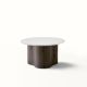 copy ofTable basse STELLA Ø 70 cm base frêne toasté et plateau laqué blanc