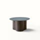 copy ofTable basse STELLA Ø 70 cm base frêne toasté et plateau laqué brouillard