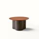 copy ofTable basse STELLA Ø 70 cm base frêne toasté et plateau laqué caldera