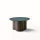 copy ofTable basse STELLA Ø 70 cm base frêne toasté et plateau laqué sapin
