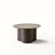 copy ofTable basse STELLA Ø 70 cm base frêne toasté et plateau laqué taupe