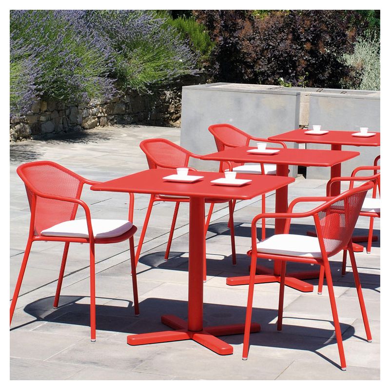 Habitat et Jardin Table carrée pliante 60 x 60 x 74 - Marron clair