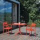 Table pliante et fauteuil rouge cerise GRACE Emu