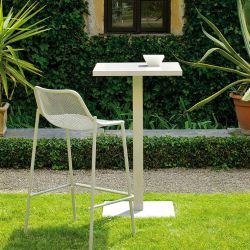 Chaise de bar empilable blanche ROUND Emu