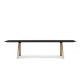 Table rectangulaire ARKI Pedrali, pieds chêne, plateau noir Fenix effet marbre, 300 x 120