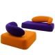Méridienne violet-mandarine et fauteuil mandarine-violet CHAT Softline