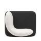 Fauteuil vinyl noir-blanc CHAT Softline