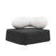 Fauteuil vinyl noir-blanc CHAT Softline