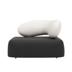 Fauteuil vinyl noir-blanc CHAT Softline