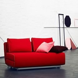  Canapé lit rouge profond CITY Softline, position couchage
