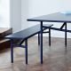 Banc et table en bois coloris bleu DIAGONAL Woud